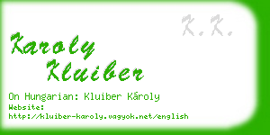 karoly kluiber business card